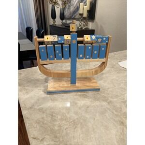 Pottery Barn Kids Wooden ~ My First Menorah ~ Hanukkah Judaism toy New